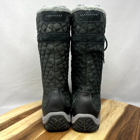 Patagonia Wintertide Waterproof Boots Black Faux Fur Lined Size 7.5 Lace Up - Picture 4 of 8